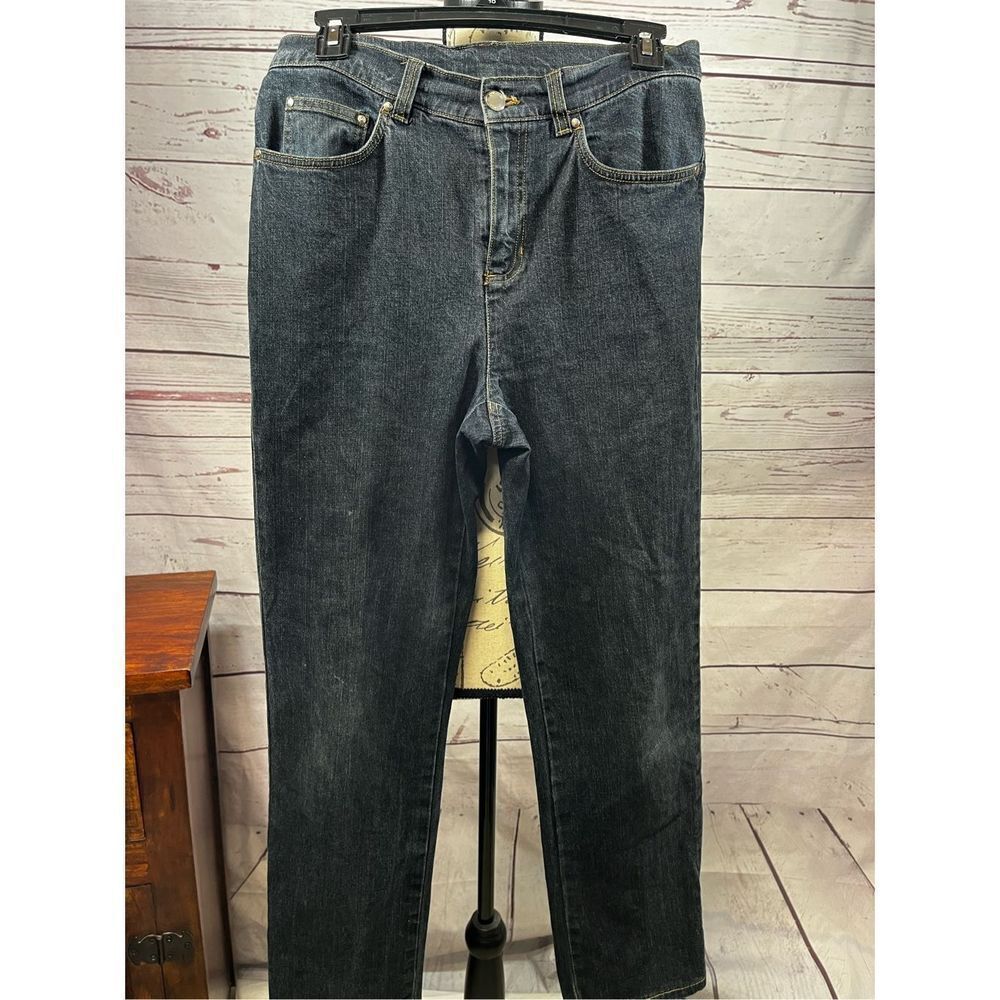Jones New York Signature Women Dark Wash Straight Leg Jeans Size 4‎